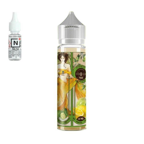 E-LIQUIDE CITRON LIMETTE VEGETOL - CURIEUX (50 ml, 3 mg/ml, 40/60) - Photo 1