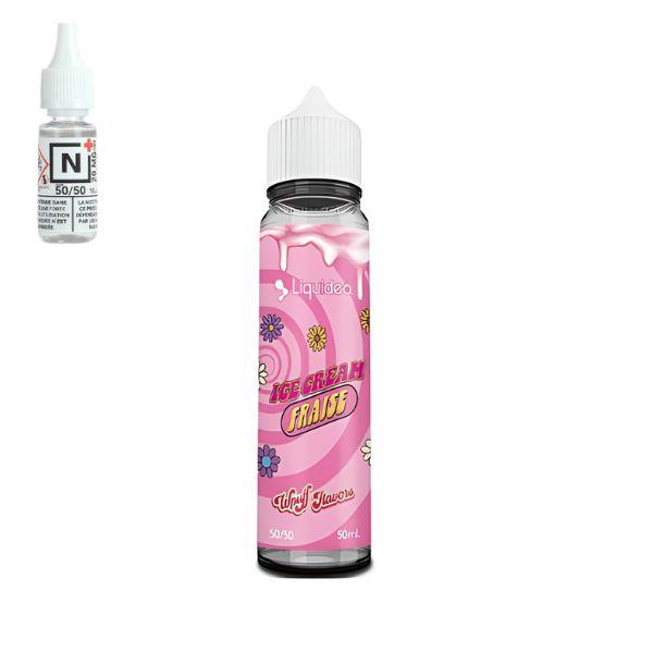 E-LIQUIDE ICE CREAM FRAISE (50 ml, 3 mg/ml, 50/50) - Photo 1